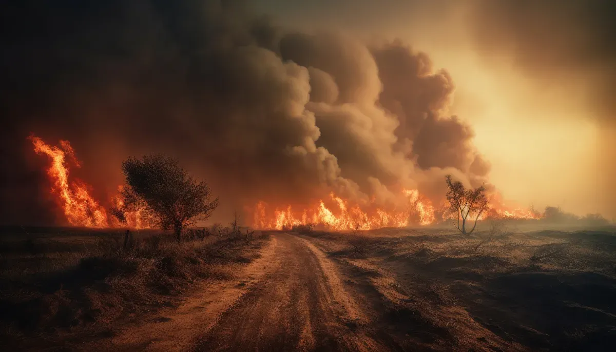 burning forest bush fire natural disaster requiring GIS in disaster response