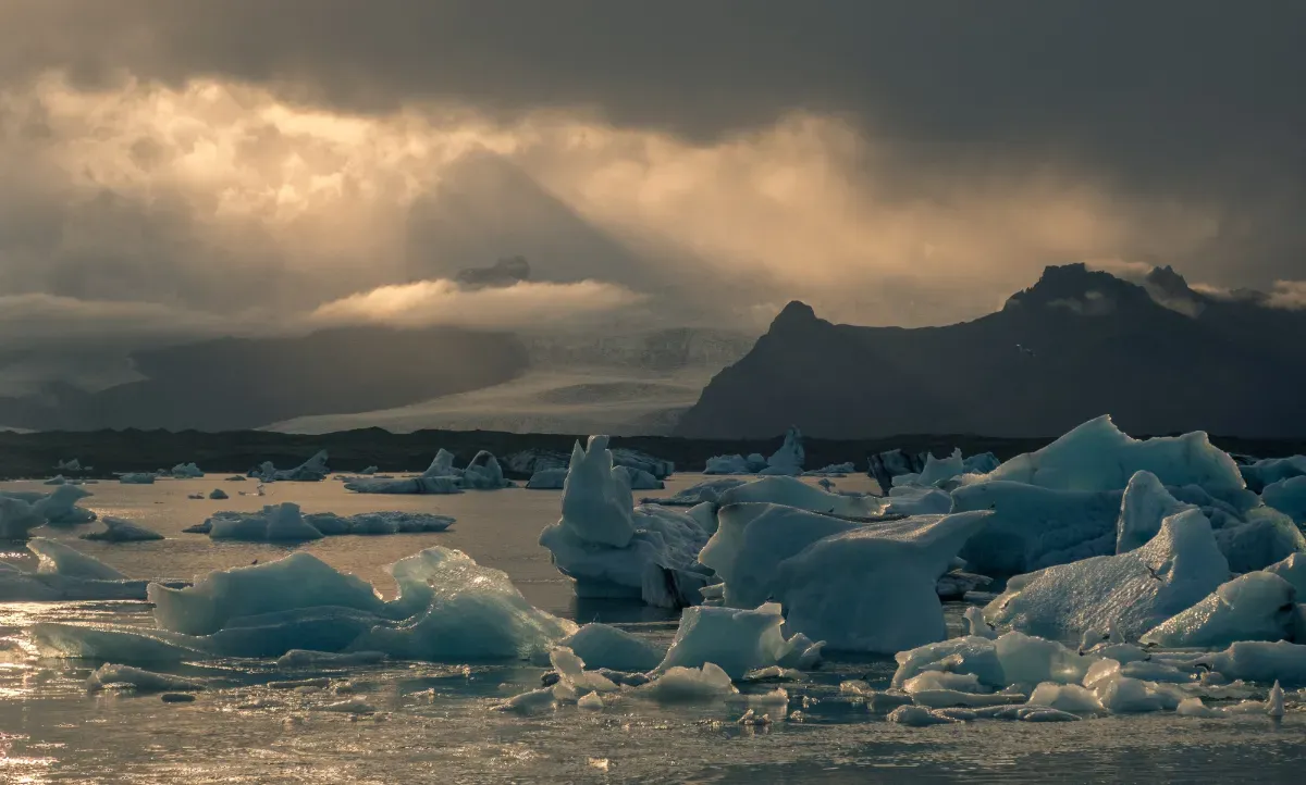 frozen ice lake