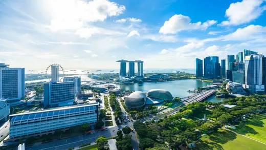 A sustainable modern city skyline