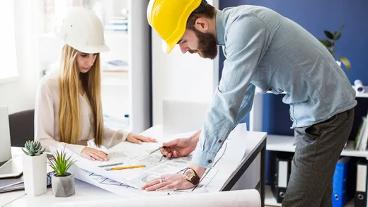 An engineer drawing up infrastructure plans