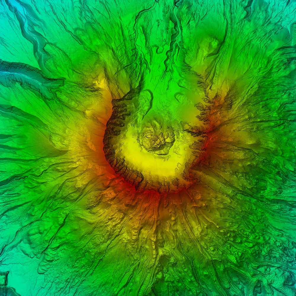 A 3D lidar model of Mount St. Helens