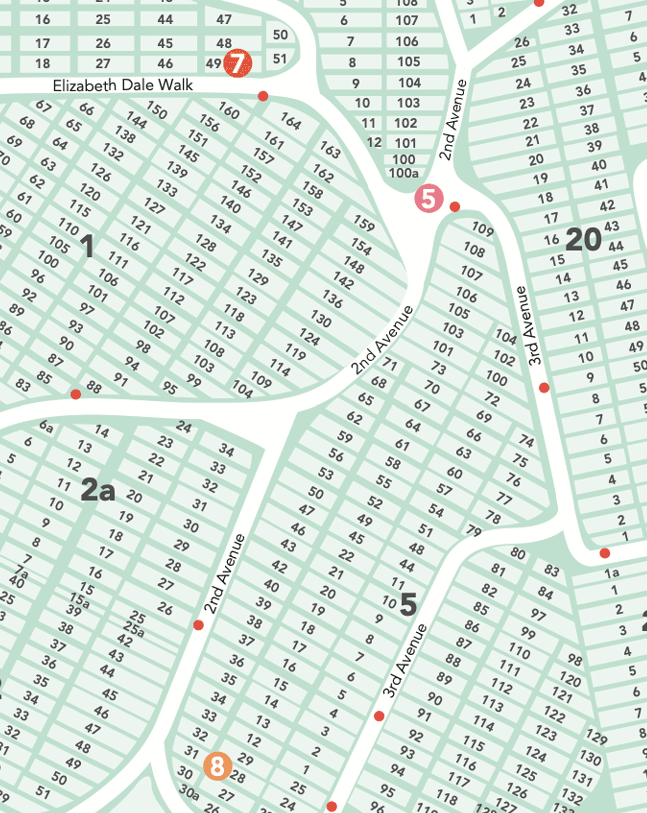 Interactive cemetery map with searchable plots